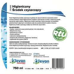 TEVAN Higieniczny Środek Czyszczący 750 ml spray – gotowy płyn do powierzchni, mebli, stołów, szyb i okien